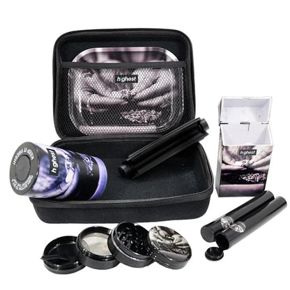 Multi-tool smoking set in AYST design with grinder, tray, 5g tank, and power bank, 10cm metal alloy construction