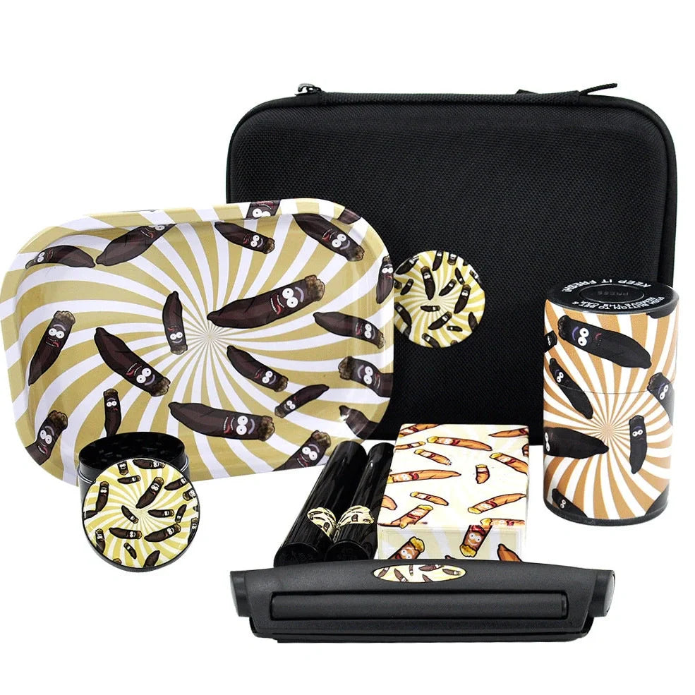 Multi-tool smoking set in AYST design with grinder, tray, 5g tank, and power bank, 10cm metal alloy construction
