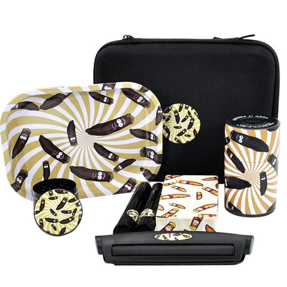 Multi-tool smoking set in AYST design with grinder, tray, 5g tank, and power bank, 10cm metal alloy construction