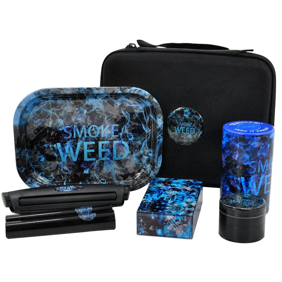 Multi-tool smoking set in AYST design with grinder, tray, 5g tank, and power bank, 10cm metal alloy construction