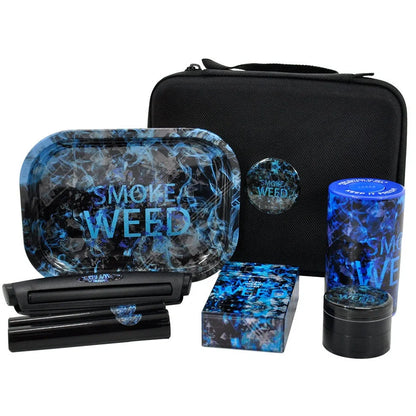 Multi-tool smoking set in AYST design with grinder, tray, 5g tank, and power bank, 10cm metal alloy construction