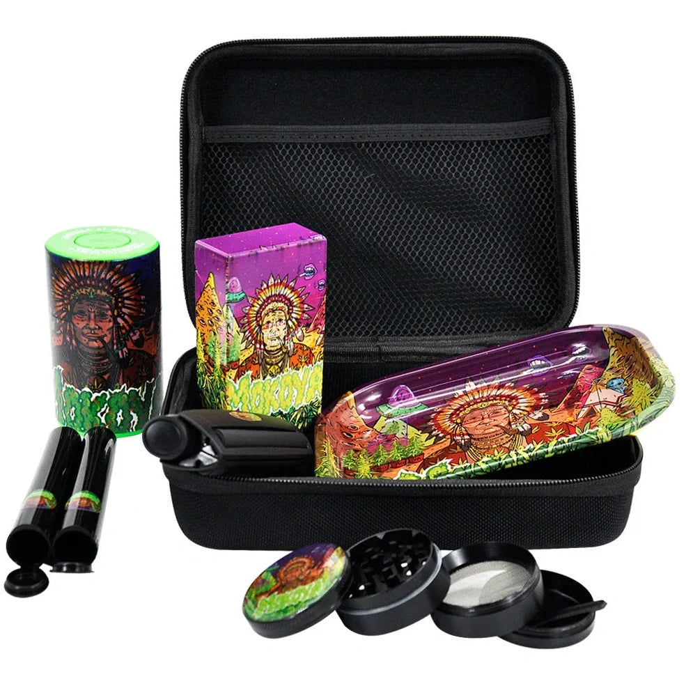 Multi-tool smoking set in AYST design with grinder, tray, 5g tank, and power bank, 10cm metal alloy construction