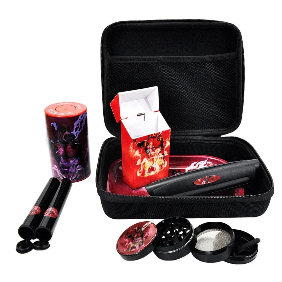 Multi-tool smoking set in AYST design with grinder, tray, 5g tank, and power bank, 10cm metal alloy construction
