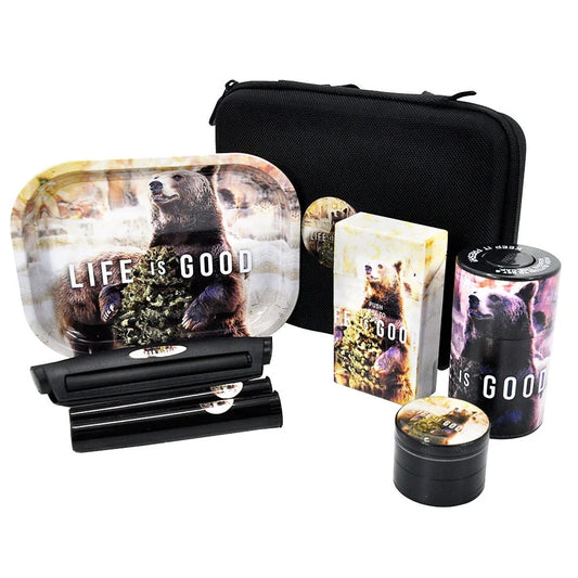 Multi-tool smoking set in AYST design with grinder, tray, 5g tank, and power bank, 10cm metal alloy construction