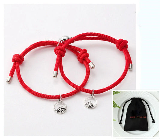 Hand-Woven Ancient Silver Love Vows Bracelet with adjustable length and magnetic clasp