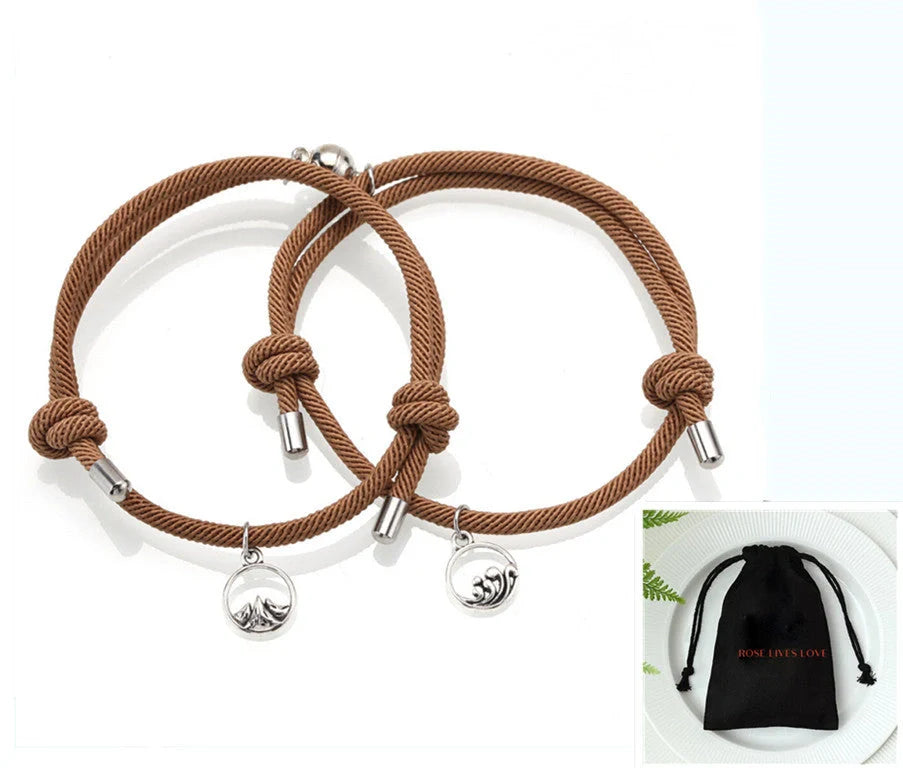 Hand-Woven Ancient Silver Love Vows Bracelet with adjustable length and magnetic clasp