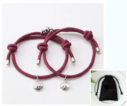 Hand-Woven Ancient Silver Love Vows Bracelet with adjustable length and magnetic clasp