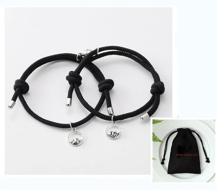 Hand-Woven Ancient Silver Love Vows Bracelet with adjustable length and magnetic clasp