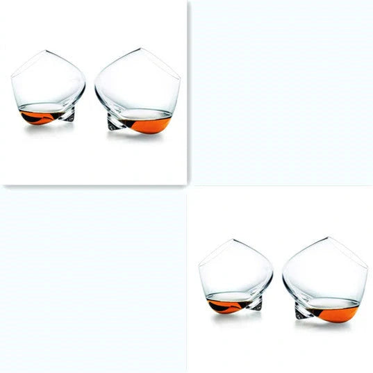 Crystal whiskey glass with wide belly design for enhanced aroma and flavour