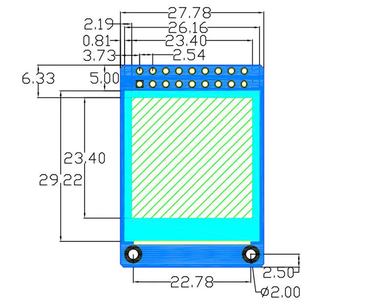 1.3-inch IPS LCD full colour display module with 240x240 resolution and adjustable viewing direction