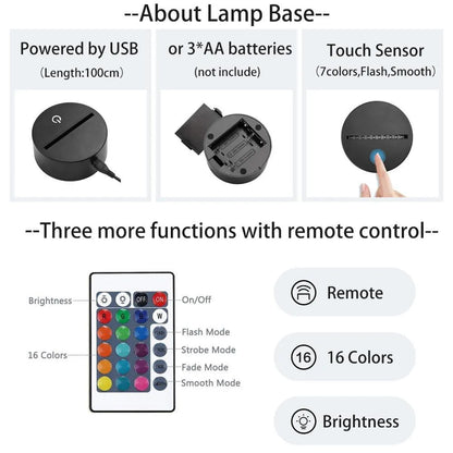 Black remote control LED desk lamp with acrylic shade on a desk