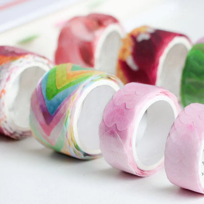 Clover and paper decorative tape roll for hand book stickers with floral patterns
