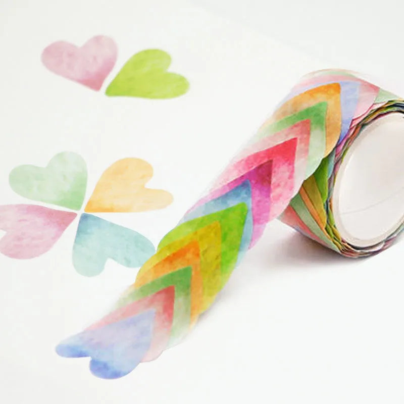 Clover and paper decorative tape roll for hand book stickers with floral patterns