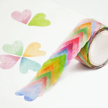 Clover and paper decorative tape roll for hand book stickers with floral patterns