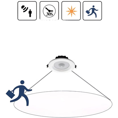 Infrared body sensing aluminium LED down light for kitchen, study or toilet installation