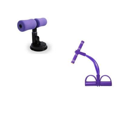 Compact sit-up strength trainer with steel springs and foam padding for home fitness
