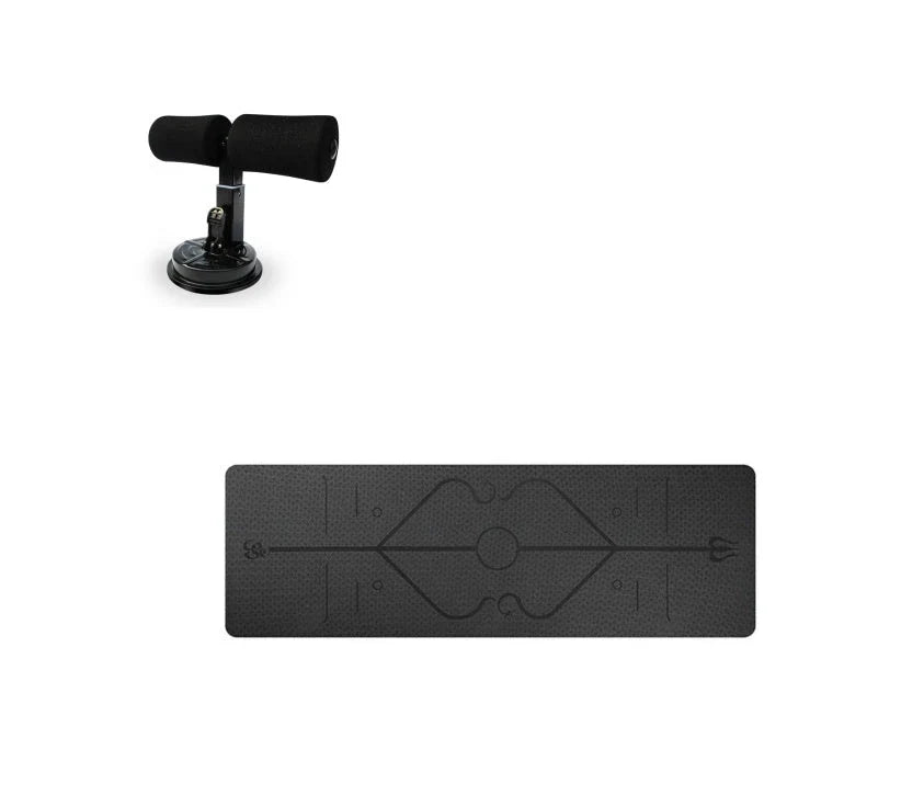 Compact sit-up strength trainer with steel springs and foam padding for home fitness