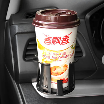 Black ABS car air outlet beverage holder with universal fit for most vehicle models, single car cup holder in colour box