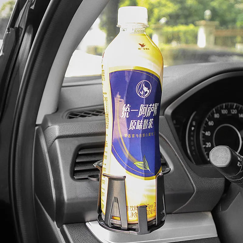 Black ABS car air outlet beverage holder with universal fit for most vehicle models, single car cup holder in colour box