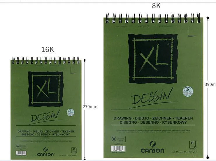 Water-soluble colour pencil sketch pad painting notebook thin paper drawing sketchbook with spiral binding in green cover, available in 8K size (270x390mm) with 40 sheets or 16K size (195x270mm) with 25 sheets for artists and students