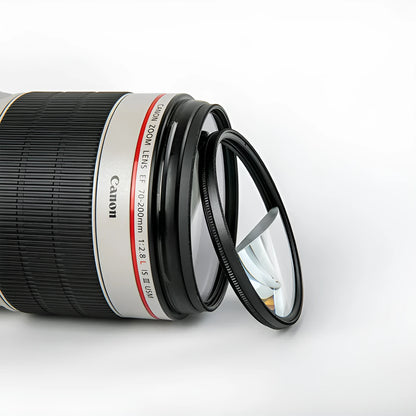 77mm rotatable half moon split focus camera filter with microfiber cloth and storage bag
