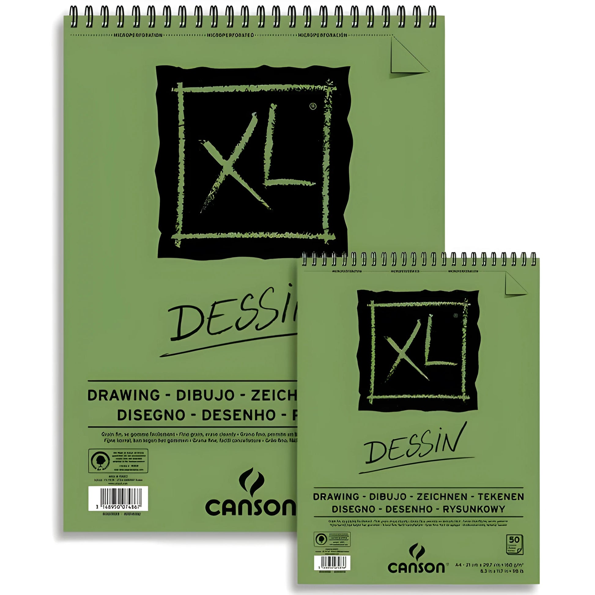 Green water-soluble colour pencil sketchbook with spiral binding in 8K and 16K sizes