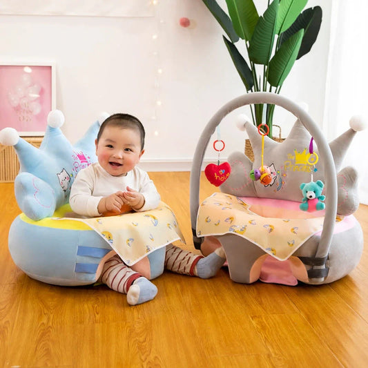 Baby Sofa Support Seat Cover in crystal velvet with educational toys