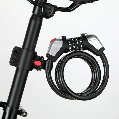 Black bicycle anti-theft lock with reflective strips and 4-digit code