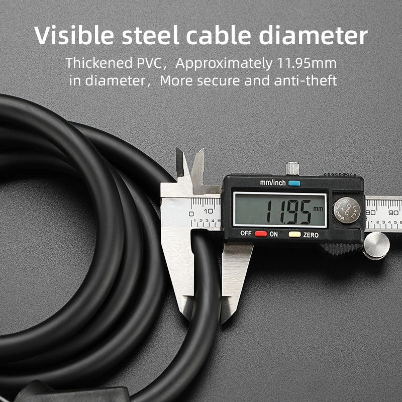 Black bicycle anti-theft lock with reflective strips and 4-digit code