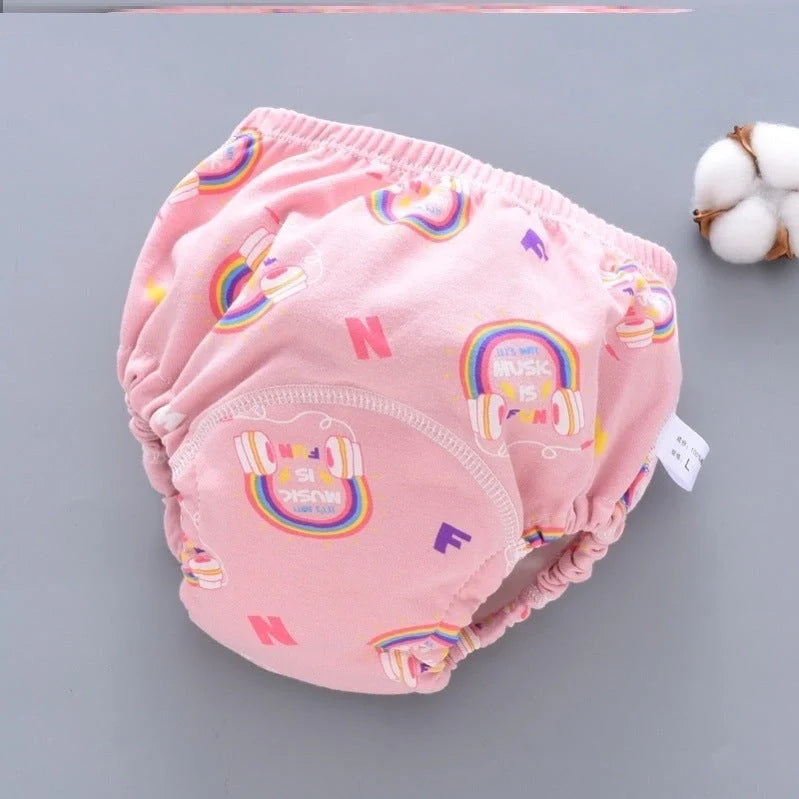 Baby Diaper Pants Cotton Washable Summer Breathable Thin Waterproof in Dark Blue, Light Blue, and Pink