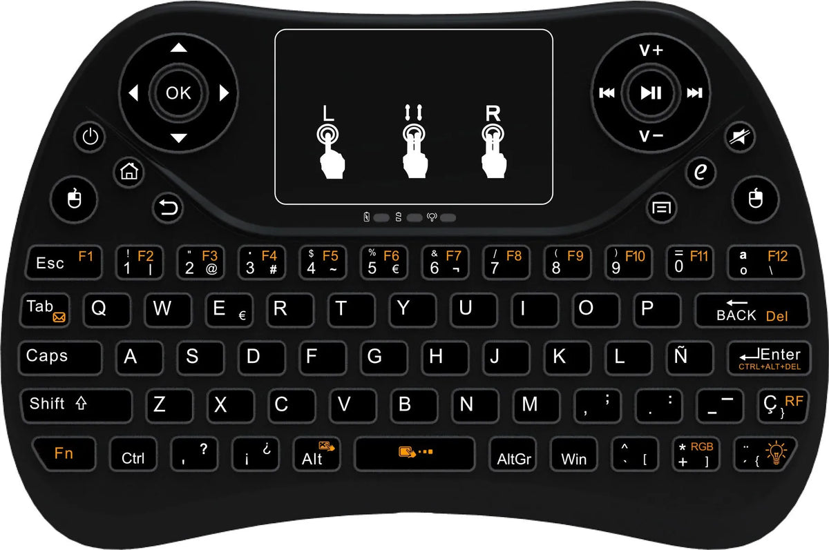 Flying Squirrel mini wireless keyboard with seven-colour backlit English keys