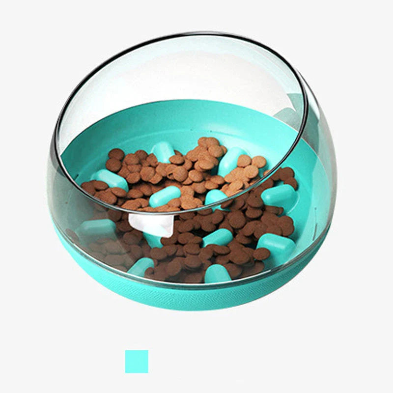 A stylish, space-inspired pet bowl with a slow-feed design to encourage healthier eating habits for dogs and cats.
