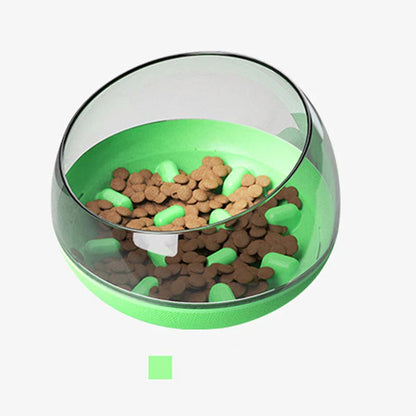 A stylish, space-inspired pet bowl with a slow-feed design to encourage healthier eating habits for dogs and cats.