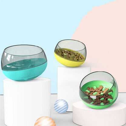 A stylish, space-inspired pet bowl with a slow-feed design to encourage healthier eating habits for dogs and cats.