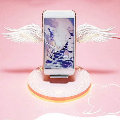 Elegant LED Angel Wings Wireless Charger for Smartphones with Unfolding Angel Wings Design and Fast 10W Wireless Charging Capabilities