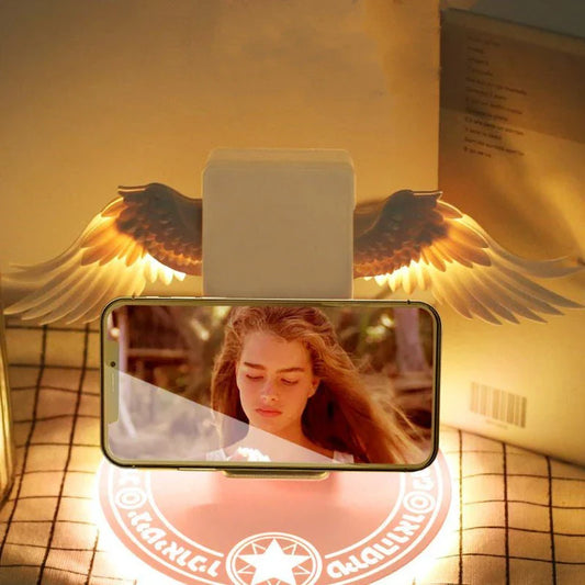Elegant LED Angel Wings Wireless Charger for Smartphones with Unfolding Angel Wings Design and Fast 10W Wireless Charging Capabilities