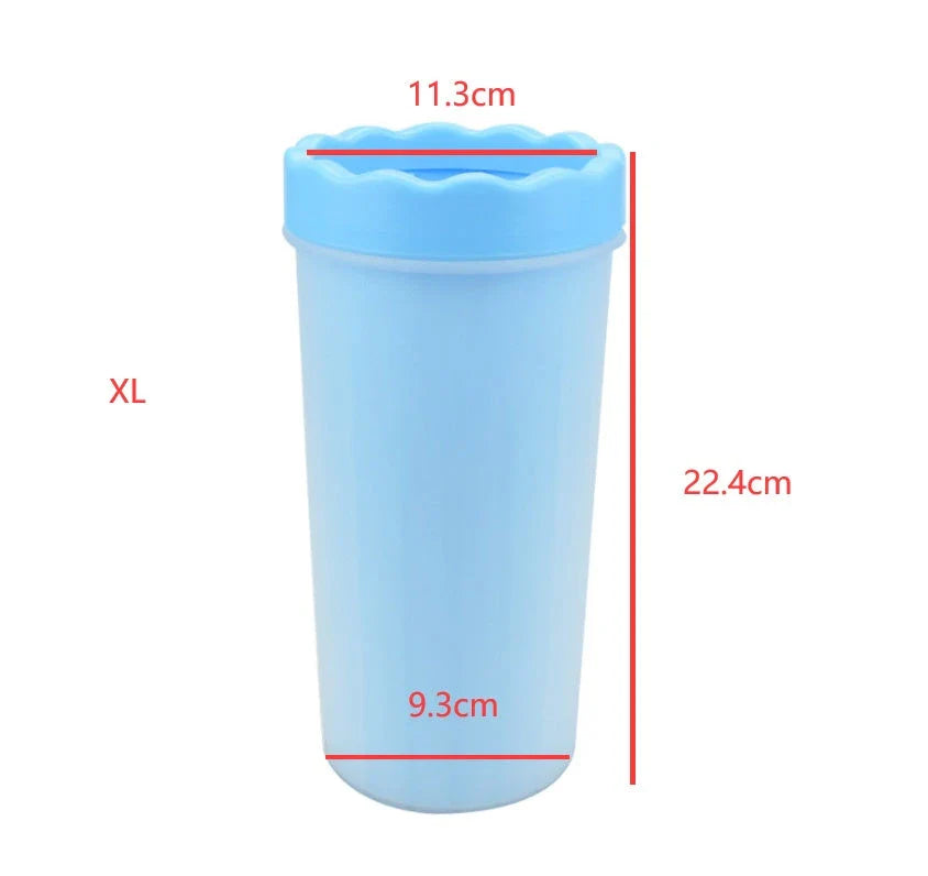 Silicone dog paw cleaning cup with soft bristles for easy and gentle paw washing
