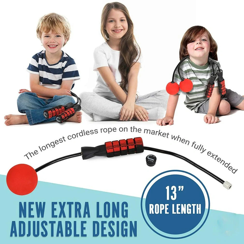 Adjustable weighted cordless jump rope with EVA balls for effective workouts