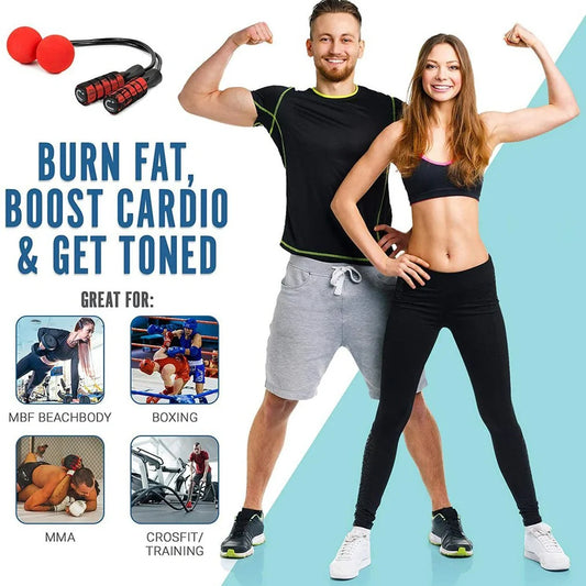 Adjustable weighted cordless jump rope with EVA balls for effective workouts