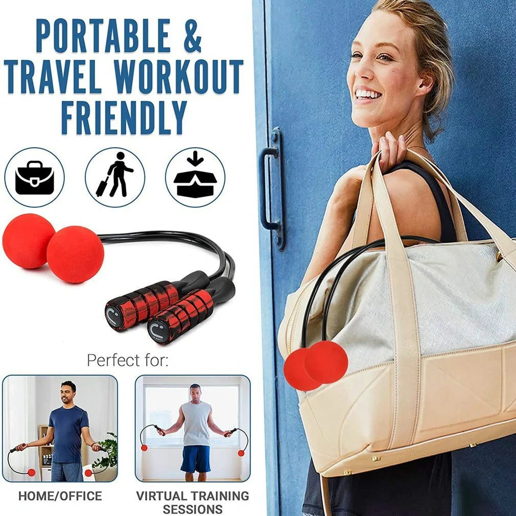 Adjustable weighted cordless jump rope with EVA balls for effective workouts