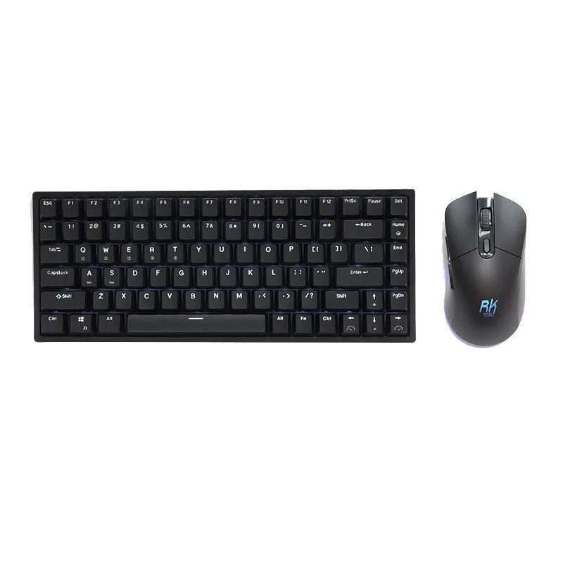 RK526 wireless mechanical keyboard and mouse set in blue, brown, or red colours