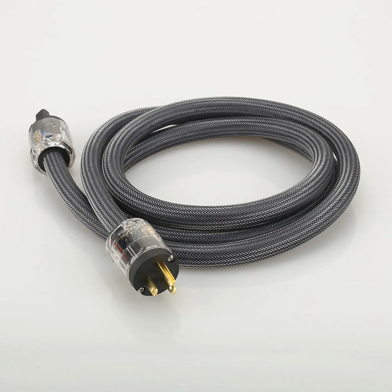 Hifi Audio Power Cord Pure Copper European Standard Mains Cable for Amplifier Valve Amplifier 1m 1.5m 2m 2.5m EU US Plug Audiophile Power Lead