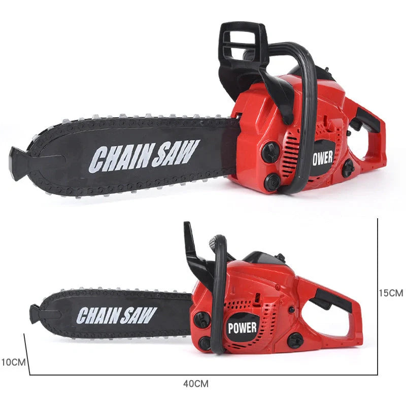 Kids electric chainsaw toy with real engine sounds and safe design