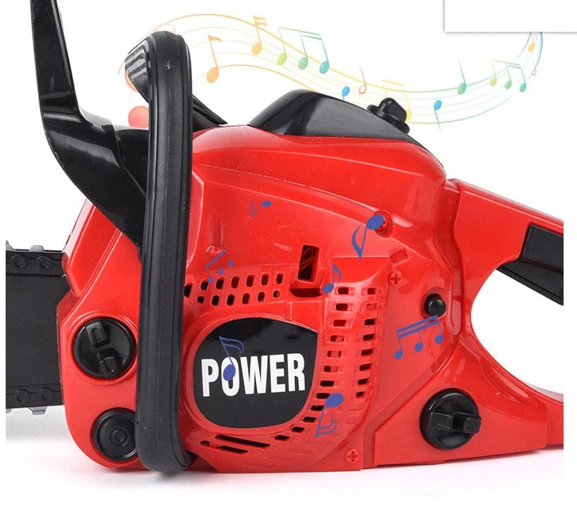 Kids electric chainsaw toy with real engine sounds and safe design