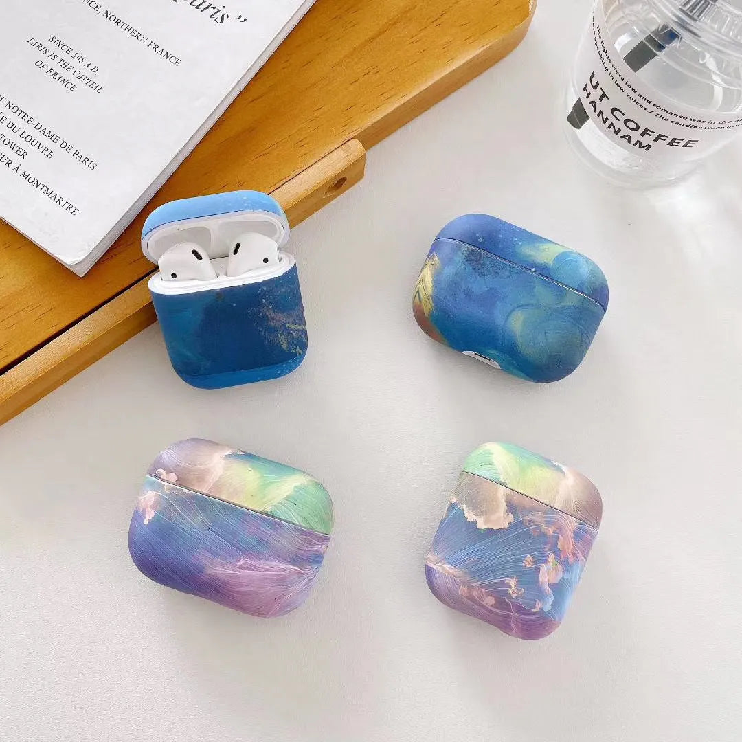 Pink watercolour protective sleeve for AirPods Pro and AirPods 1/2 charging case