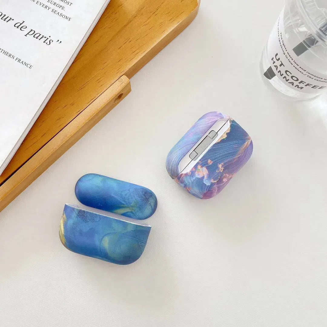 Pink watercolour protective sleeve for AirPods Pro and AirPods 1/2 charging case