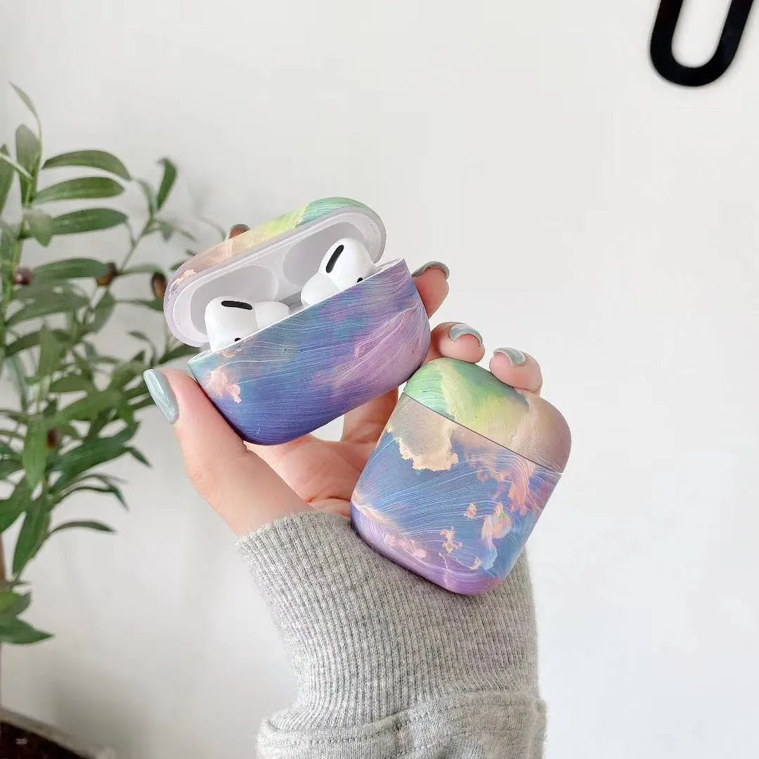 Pink watercolour protective sleeve for AirPods Pro and AirPods 1/2 charging case