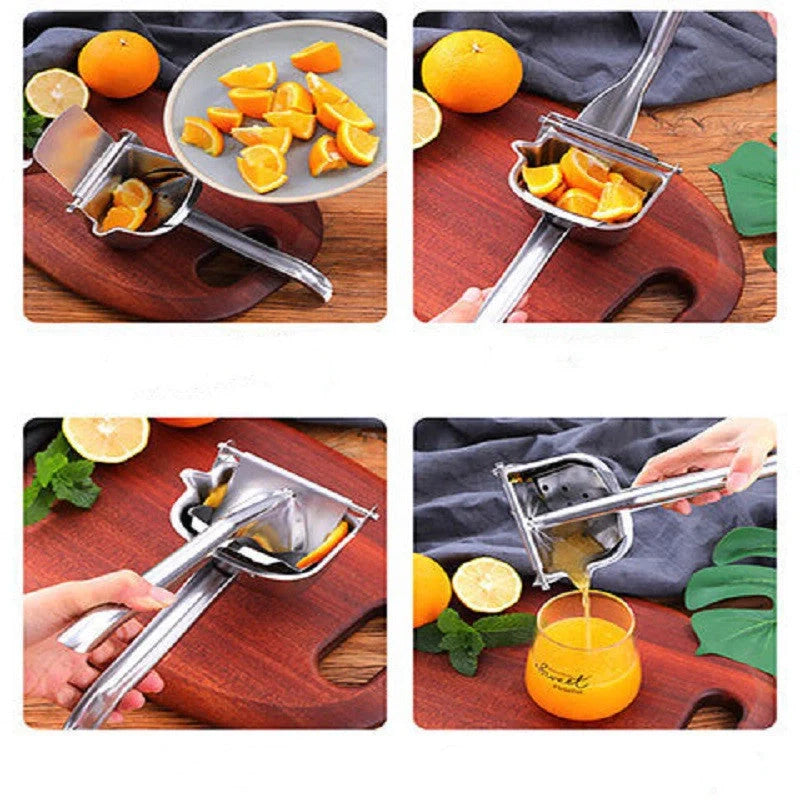 Premium stainless steel manual juicer for fresh homemade juice, durable and easy to use.