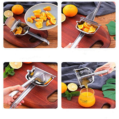 Premium stainless steel manual juicer for fresh homemade juice, durable and easy to use.