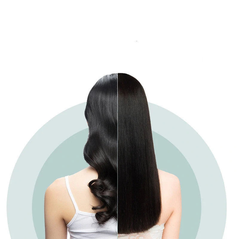 Dark green beard comb with PTC heating technology for straight and curly hair